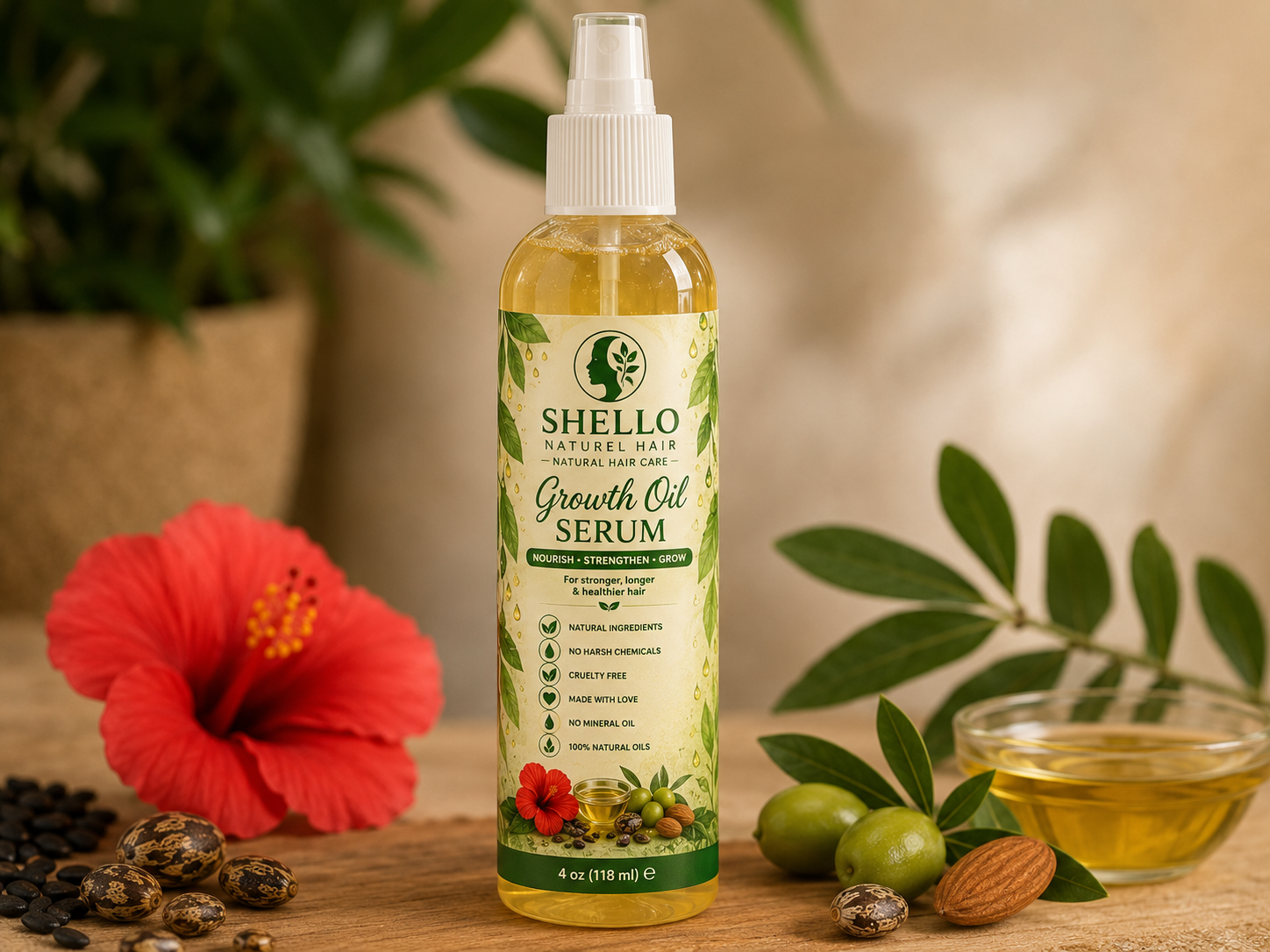 Shello Naturel Hair Growth Oil Serum