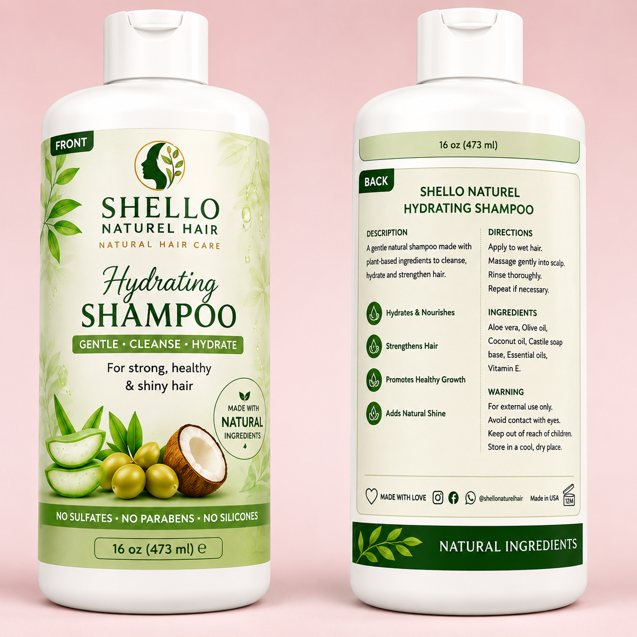 Shello Naturel Hair – Soft Repair Hair Care 16 oz